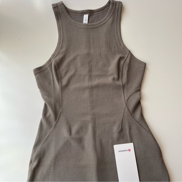 NWT Lululemon Ribbed Softstreme Slim-Fit Tank Dress - Nomad - Picture 7 of 8